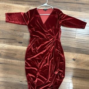 Velvety deep red dress